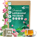 FreshDrinkUS, Premium 75 Mulberry Leaf Tea Bags, 100% Natural & Pure from Mulberry Leaves. Loose Leaf Herbal Tea. Made with Natural Material Tea Bags. No Sugar, No Caffeine, No Gluten, Vegan.