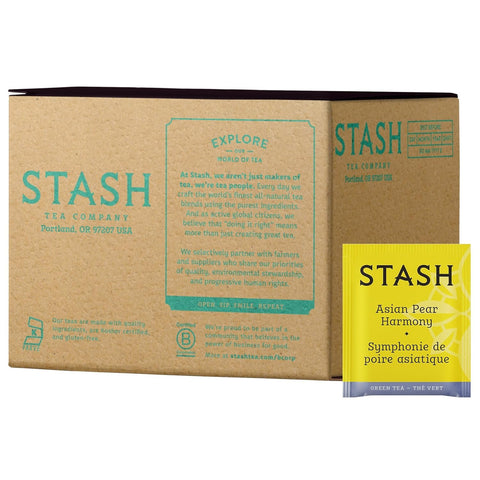 Stash Tea Ginger Peach Green Tea & Matcha Blend, Box of 100 Tea Bags (Packaging May Vary) | Zesty, fruity blend with peach, ginger and matcha notes, Non-GMO Project Verified and foil-sealed freshness