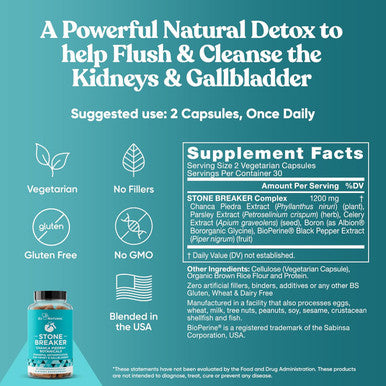 Eu Natural Stone Breaker and Vital Liver Bundle Cleanse and Detox for Kidney Gallbladder and Liver Support