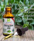 Island Nutrition , Oregano Oil Organic Liquid Drops - 100% Pure & Undiluted - Usda-Certified Organic (1 Oz) 75% Carvacrol - Grown In Spain - Immune Support Supplement With Oil Of Oregano.
