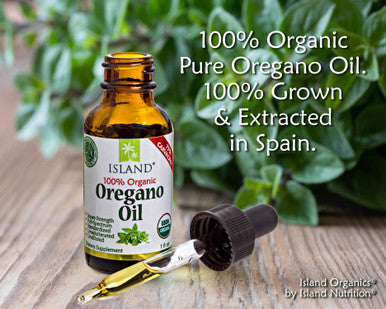 Island Nutrition , Oregano Oil Organic Liquid Drops - 100% Pure & Undiluted - Usda-Certified Organic (1 Oz) 75% Carvacrol - Grown In Spain - Immune Support Supplement With Oil Of Oregano.