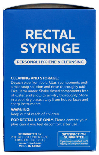 Rite Aid Rectal Enema Bulb 1 Syringe (8 Fl Oz) Reusable Rectal Douche