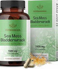 HERBAMAMA Sea Moss and Bladderwrack Capsules 1600mg Irish Sea Moss for Immune Support Vegan NonGMO Immunity Supplement for Overall Support