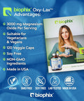 Biophix Oxy-Lax 750 Mg 120 Vcaps - Natural Magnesium Oxide Oxygen Based Colon Cleanse Gentle Laxative Supports Healthy Digestive Tract Regularity