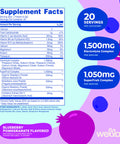 Wellah Splish Splash Hydration (Blueberry Pomegranate) 20 Stick Packs - Electrolyte Drink Mix With Superfruit Complex