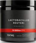 Toniiq 50 Billion CFU Lactobacillus Reuteri Probiotic 50mg per Serving L Reuteri Probiotics Highest CFU Count Lactobacillus Reuteri Probiotic 60 Vegetarian Capsules 60 Servings
