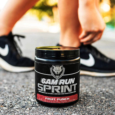 6AM RUN Sprint Pre Workout Powder for Instant Energy Boost for Cardio and Focus No Jitters High Energy Conditioning Formula All Natural Keto Vegan Fruit Punch Full Bottle