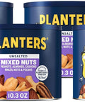 PLANTERS Mixed Nuts Unsalted, Party Snacks, Plant-Based Protein, 10.3 oz Canister