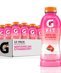 Gatorade Fit Electrolyte Beverage, Healthy Real Hydration, Watermelon Strawberry, 16.9.oz Bottles (12 Pack)