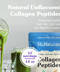Nunaturals Collagen Peptides Powder (Type I, Iii), For Skin, Hair, Nail, And Joint Health, 14 Oz