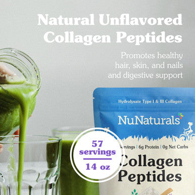 Nunaturals Collagen Peptides Powder (Type I, Iii), For Skin, Hair, Nail, And Joint Health, 14 Oz