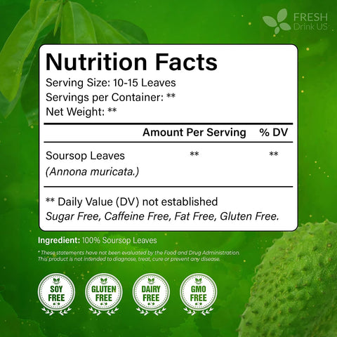 FreshDrinkUS, Premium 50 Mulberry Leaf Tea Bags, 100% Natural & Pure from Mulberry Leaves. Herbal Tea. Made with Natural Material Tea Bags. No Sugar, No Caffeine, No Gluten, Vegan.