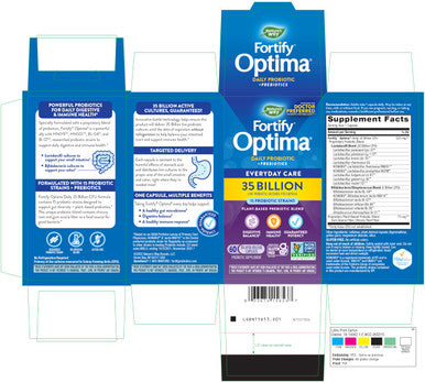 Nature S Way Fortify Optima Daily Probiotic, 35 Billion, 15 Strains, Prebiotic, 60 Capsules