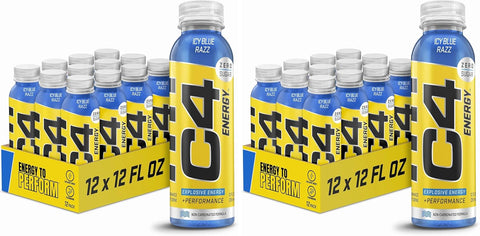 C4 Energy Non-Carbonated Zero Sugar Energy Drink, Pre Workout Drink + Beta Alanine, Fruit Punch, 12 Fl Oz (Pack of 12)
