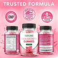 Built Nature Hair Vitamins - Ultra Strength Biotin 5000 Mcg With Vitamins C, E, D & B12 - Supports Hair Growth, Strength & Health - Vegetarian, Non-Gmo, Gluten-Free Gummy Supplement - Biotin For Women, 60 Gummies