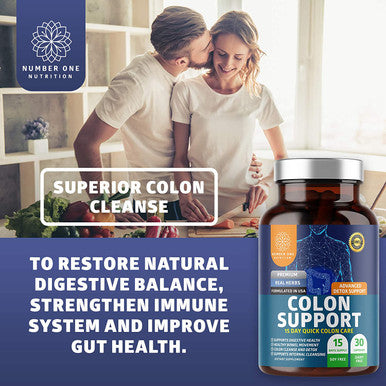 N1N Premium Colon Cleanser Detox 15 Day Quick Cleanse Natural Laxatives for Constipation Relief Gut Health and Energy Boost 30 Caps
