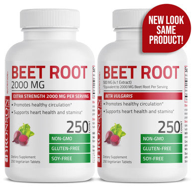 Bronson Beet Root Extra Strength, Non-Gmo, 250 Vegetarian Tablets