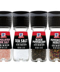 McCormick Grinder Essentials Variety Pack, Non GMO, Varieties Include Black Peppercorn, Himalayan Pink Salt, Peppercorn Medley & Sea Salt, 6.47 oz