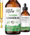 Wild & Organic Lomatium Root Tincture - Lomatium Dissectum Liquid Drops - Vegan Alcohol Free Supplement - 4 Fl Oz