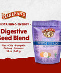 Barlean's Organic Digestive Seed Blend Fiber Supplement With Whole Chia Ground Flax And Pumpkin Seeds Quinoa And Coconut Rich In Omega 3 & Dietary Fiber 12 Oz