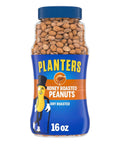 PLANTERS Honey Roasted Peanuts, Plant Based Protein Snacks, 16 Oz (1 Ct) | Roasted Sweet & Salty Nuts. Kosher. Resealable Jar. Snacks for Adults. Party Mix, Party Snacks