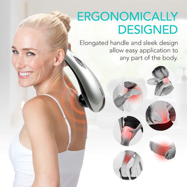 Daiwa Felicity Electric Handheld Massager - Deep Tissue, Back, Neck, Shoulder, Leg, And Calf Muscle Massager - Fsa Hsa Eligible Massage Machine With Heat For Pain And Stress Relief