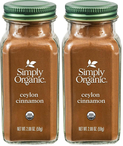 Simply Organic Ceylon Ground Cinnamon, 2.08 Ounce 3 Pack, Non-GMO Organic Cinnamon Powder, Vegan