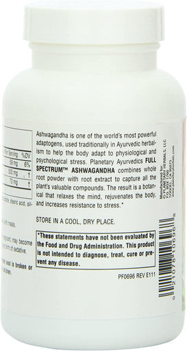 Planetary Herbals Ashwagandha Full Spectrum by Planetary Ayurvedics 570mg, Rejuvenating Tonifier, 120 Tablets