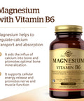 Solgar Magnesium With Vitamin B6 250 Tablets - Promote Healthy Bone Mineralization Support Nerve & Muscle Function Energy Metabolism - Non-Gmo Vegan Gluten Free Dairy Free Kosher 83 Servings