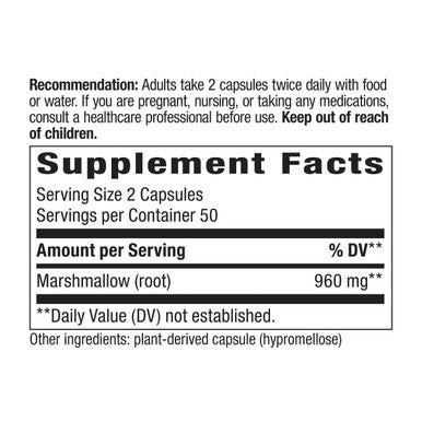 Nature'S Way Premium Herbal Marshmallow Root 960 Mg Per Serving 100 Vcaps