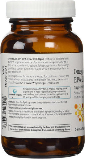 Metagenics OmegaGenics Algae EPA-DHA 300 Dietary Supplement 60 Count