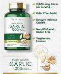 Carlyle High Allicin Garlic Supplement | 180 Caplets | Odorless Garlic Pills | Vegetarian, Non-GMO, Gluten Free