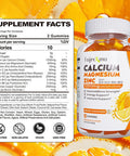 Calcium Magnesium Zinc Gummies For Adult: 1200Mg Calcium Citrate With Vitamin D3 K3 - Natural Organic Sugar High Absorption Supplement For Women Men Kids(60Count)