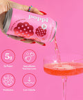 Poppi Sparkling Prebiotic Soda Beverage with Apple Cider Vinegar Seltzer Water and Fruit Juice Raspberry Rose Flavor 12 oz Pack of 12