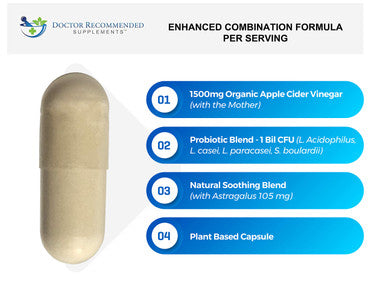 Apple Cider Vinegar Capsules 100 Organic Apple Cider Vinegar Pills 1500 mg Natural Digestion Immune Booster Support Cleansing Supplement with Probiotics