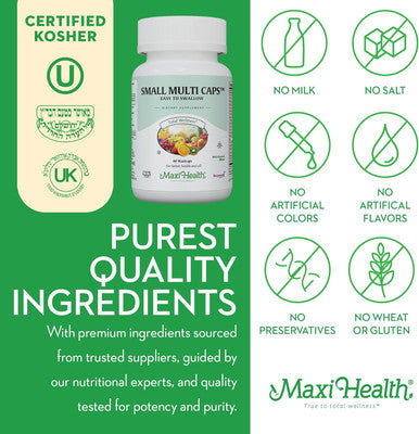 Maxi Health - Multivitamin For Women & Men - Daily Mens & Womens Vitamins With 30 Nutrients Including Iron, Zinc, Probiotics, Immune Support Vitamins & More - Easy To Swallow Maxicaps, 60 Capsules