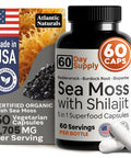 Atlantic Naturals Sea Moss Capsules with Moringa Ashwagandha Black Seed Oil Ginger and Ginseng Atlantic Sea Moss Supplements for Men and Women for Daily Energy and Wellness Blend 120 Count