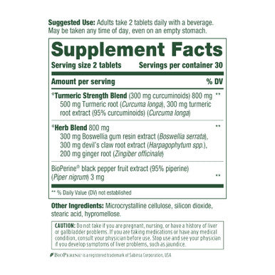MegaFood Turmeric Curcumin Extra Strength - Joint Support Supplement - Turmeric Curcumin With Black Pepper & Boswellia Extract - Vegan - Made Without 9 Food Allergens - 60 Tabs (30 Servings)