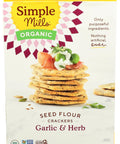 Simple Mills Organic Seed Crackers, Original, Gluten Free, Flax Seed, Sunflower Seeds, Corn Free, Low-Calorie Snacks, Plant Based, Nutrient Dense, 4.25oz, 3 Count
