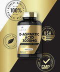 Carlyle D Aspartic Acid Capsules (Daa) | 3000Mg | 180 Count | Non-Gmo, Gluten Free Supplement | Advanced Athlete Formula