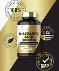 Carlyle D Aspartic Acid Capsules (DAA) | 3000mg | 180 Count | Non-GMO Gluten Supplement | Advanced Athlete Formula