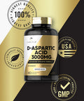 Carlyle D Aspartic Acid Capsules (Daa) | 3000Mg | 180 Count | Non-Gmo, Gluten Free Supplement | Advanced Athlete Formula