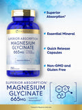 Magnesium Glycinate | 665 Mg | 250 Capsules | Non-Gmo And Gluten Free Formula | Essential Buffered Mineral Supplement | By Carlyl