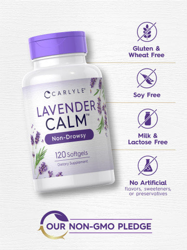 Carlyle Lavender Pills | 80 Mg | 120 Softgel Capsules | Calm & Non-Drowsy Formula | Non-Gmo & Gluten Free Supplement