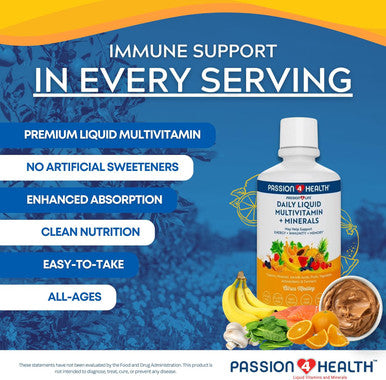 Mega Liquid Multivitamins, Trace Minerals, Amino Acids, Turmeric For Adults, Men, Women, Teens, Kids, Non-Gmo, No Soy, No Dairy