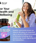 Myo-Inositol Pcos Supplement - Myo Inositol Capsules Pcos Supplement Enriched With Folic Acid, Vitamin B12 And Chromium - Hormone Balance For Women 120 Vegan Capsules Uk Made Leaf Vitamin B8