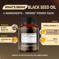 Aumeto Organic Black Seed Oil - 150 Softgel - 100% Cold Pressed Source of Omega 3 (EPA + DPA) - Skin Hair Immune Support (150 Count (Pack of 1))