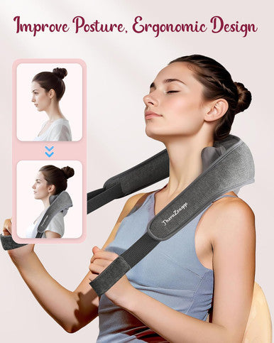 Neck Massager With Heat, 6D Cordless Neck Shoulder Massager For Pain Relief Deep Tissue, Shiatsu Back Massgaer For Neck, Shoulder, Gifts