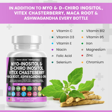 Myo Inositol & D Chiro Inositol 2050Mg Prenatal Vitamins Ashwagandha