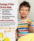 Barlean's Omega 3 Fish Oil Liquid Supplement for Kids Chirpin' Slurpin' Lemonade 540 mg of EPA and DHA Fatty Acid 8 oz